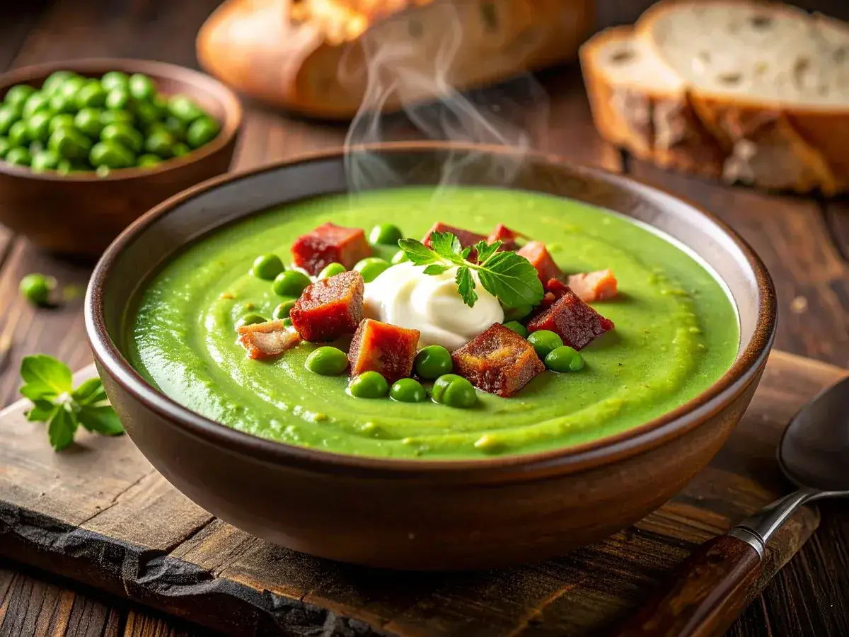 Erbsensuppe mit Katenschinken und Würstchen