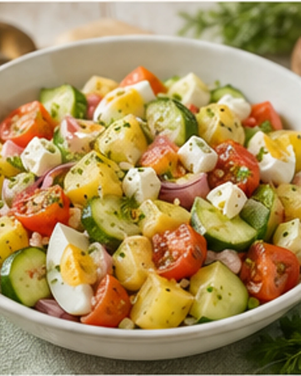 Bauernsalat mit Kartoffeln und Ei