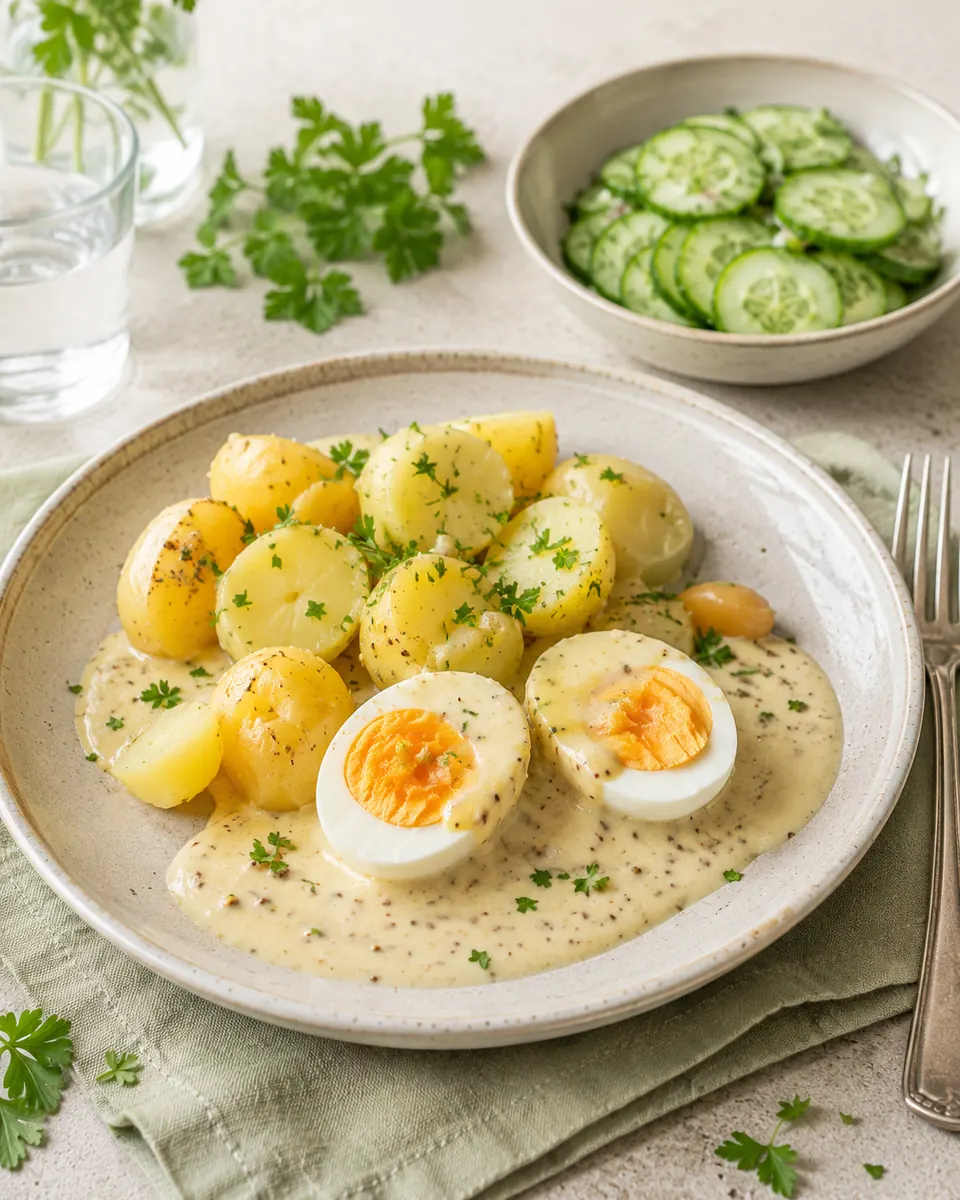 Eier in Senfsoße
