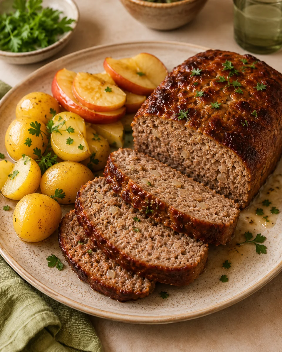 Hackbraten mit Kartoffeln