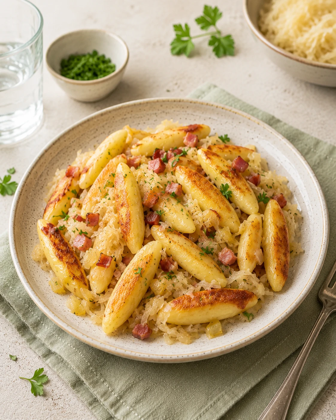 Schupfnudelpfanne mit Sauerkraut